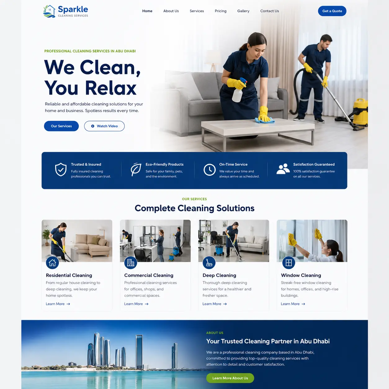 Website Design for Cleaning Companies in Abu Dhabi