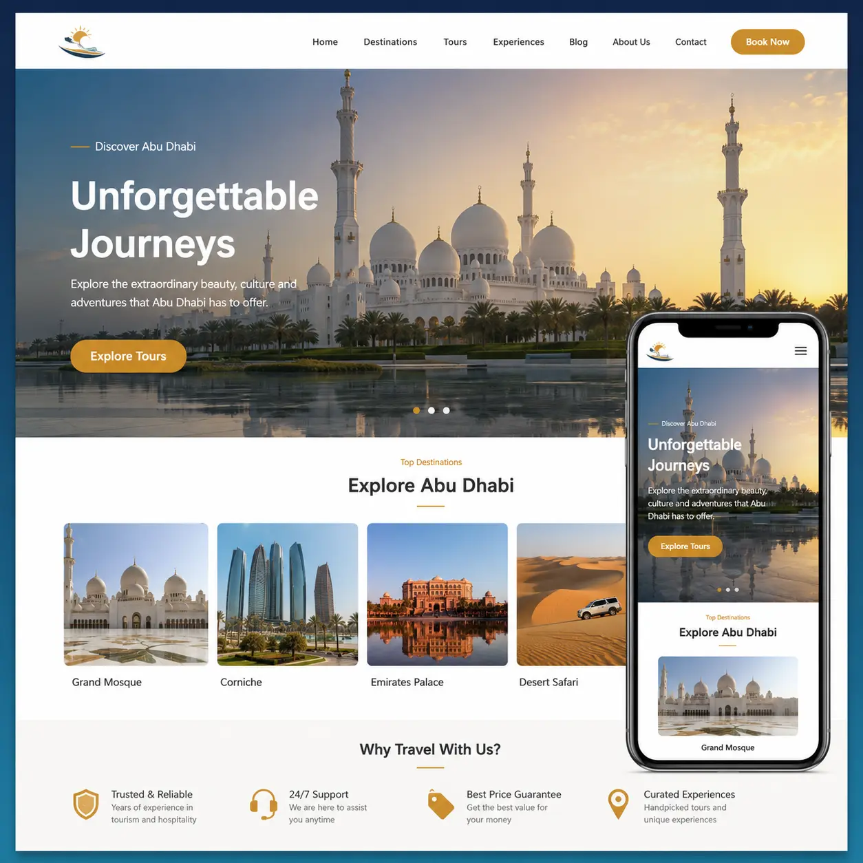 Website Design for Tourism Companies Abu Dhabi